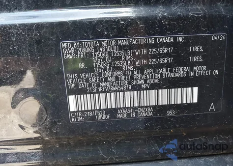 2024 Toyota Rav4 Le from USA, damaged, VIN 2T3F1RFV7RW454818